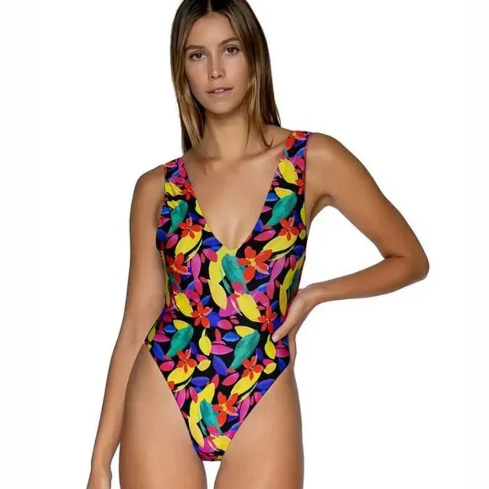 NWT $160 B.SWIM × Elizabeth Turner WOMEN'S L,XL SWIMSUIT ONE PC ROAD TO HANA K - Picture 1 of 10